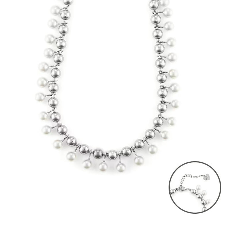 Collana da donna in acciaio con perle 4US Cesare Paciotti 4UCL6476W