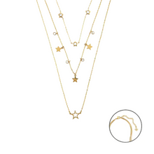 Carica l&#39;immagine nel visualizzatore di Gallery, Collana da donna in acciaio pendenti a stella 4US Cesare Paciotti 4UCL6523W
