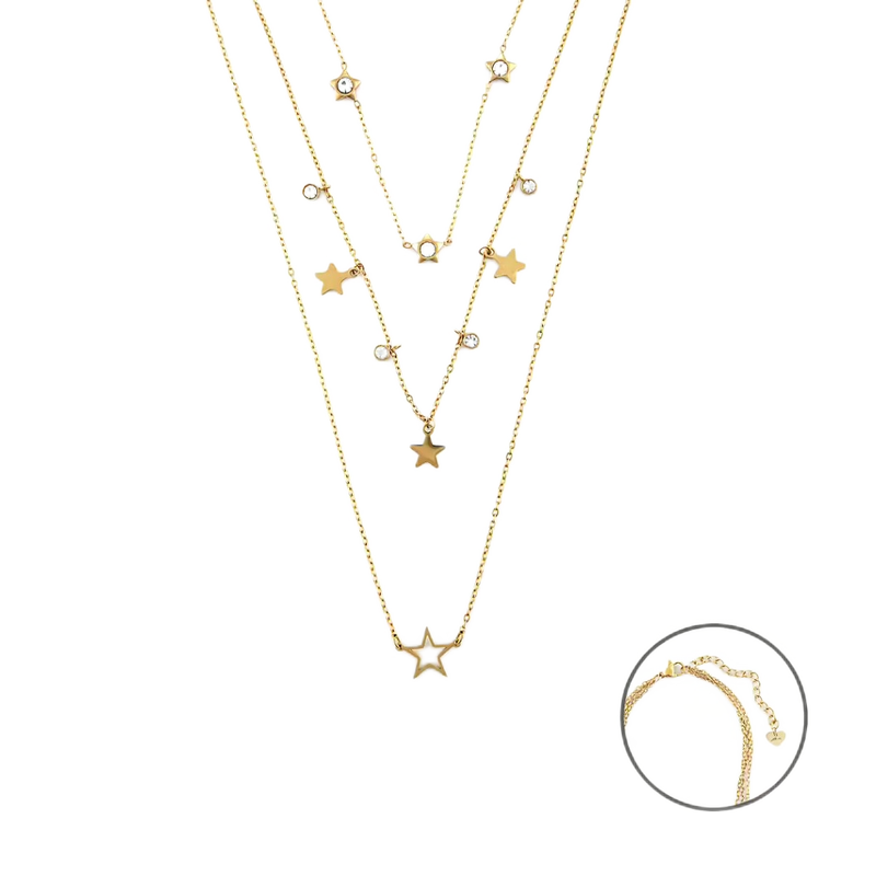 Collana da donna in acciaio pendenti a stella 4US Cesare Paciotti 4UCL6523W
