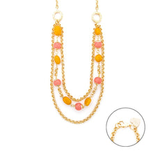 Cargar imagen en el visor de la galería, Collana da donna in ottone con Giada giallo 4Us Cesare Paciotti 4UCL7599W
