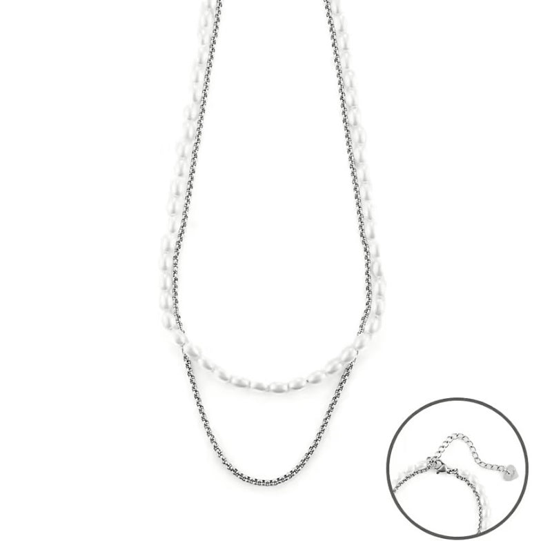 Collana da donna in acciaio con perle 4US Cesare Paciotti 4UCL6464W