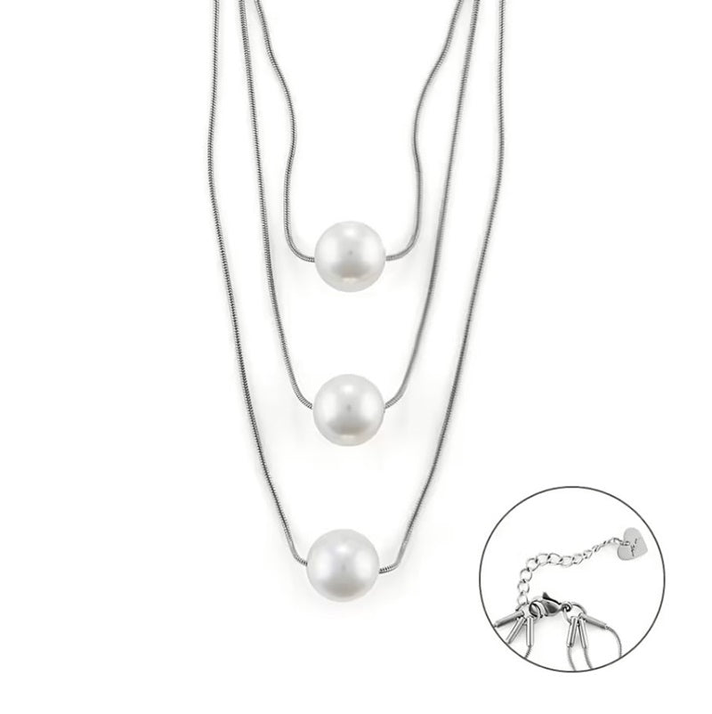 Collana da donna in acciaio con perle 4US Cesare Paciotti 4UCL6535W