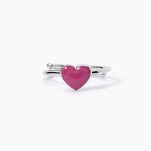 Carica l&#39;immagine nel visualizzatore di Gallery, Anello Bimba In Argento Con Cuore Smaltato Rosa Mabina 523030
