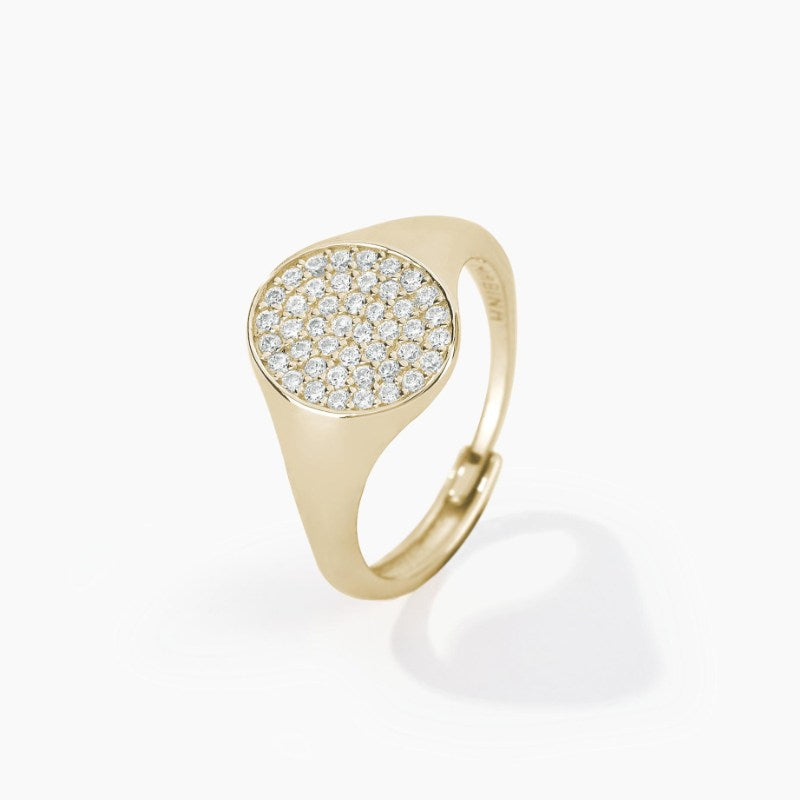 Anello da donna in acciaio dorato con pavé CHEVALIER Mabina 523204