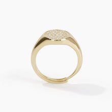 Carica l&#39;immagine nel visualizzatore di Gallery, Anello da donna in acciaio dorato con pavé CHEVALIER Mabina 523204
