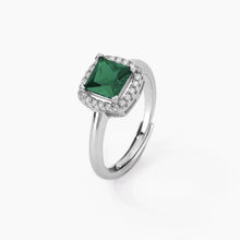 Carica l&#39;immagine nel visualizzatore di Gallery, Anello da donna in argento con smeraldo e zirconi COOL OR RÉTRO? Mabina 523213
