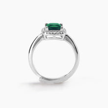Carica l&#39;immagine nel visualizzatore di Gallery, Anello da donna in argento con smeraldo e zirconi COOL OR RÉTRO? Mabina 523213
