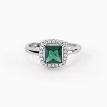 Carica l&#39;immagine nel visualizzatore di Gallery, Anello da donna in argento con smeraldo e zirconi COOL OR RÉTRO? Mabina 523213
