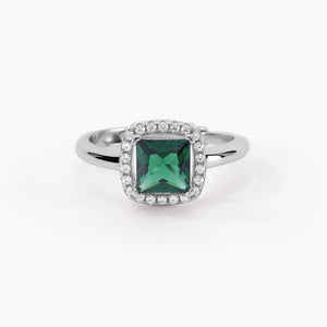 Anello da donna in argento con smeraldo e zirconi COOL OR RÉTRO? Mabina 523213