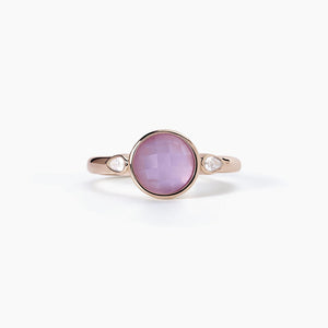 Anillo de mujer con jade lavanda COLETTE Mabina 523301