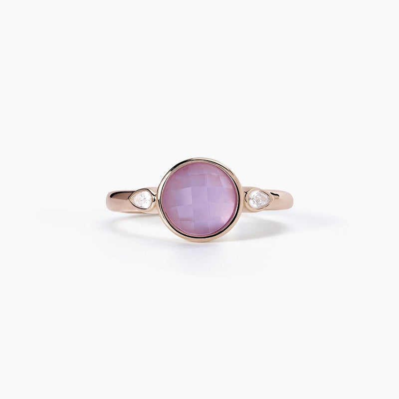 Anillo de mujer con jade lavanda COLETTE Mabina 523301