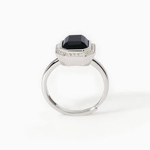 Carica l&#39;immagine nel visualizzatore di Gallery, Anello Da Donna Con Taglio Ottagonale In Agata Nera JETSET Mabina 523305
