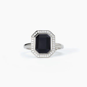Anello Da Donna Con Taglio Ottagonale In Agata Nera JETSET Mabina 523305