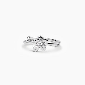Girl's Silver Ring With Forget-Me-Not Flower Mabina 523318