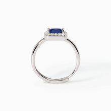 Cargar imagen en el visor de la galería, Anillo de mujer de plata con zafiro sintético y circonitas ¿COOL O RÉTRO? Mabina 523337
