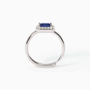 Anillo de mujer de plata con zafiro sintético y circonitas ¿COOL O RÉTRO? Mabina 523337