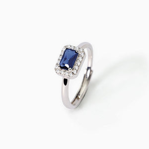 Anillo de mujer de plata con zafiro sintético y circonitas ¿COOL O RÉTRO? Mabina 523337