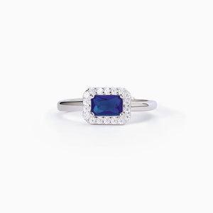 Anillo de mujer de plata con zafiro sintético y circonitas ¿COOL O RÉTRO? Mabina 523337