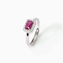 Cargar imagen en el visor de la galería, Anillo de mujer de plata con zafiro sintético y circonitas ¿COOL O RÉTRO? Mabina 523338
