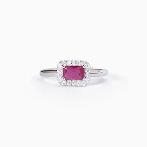 Anillo de mujer de plata con zafiro sintético y circonitas ¿COOL O RÉTRO? Mabina 523338