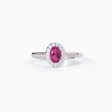 Carica l&#39;immagine nel visualizzatore di Gallery, Anello in argento con rubino sintetico ovale e cristalli COOL OR RÉTRO? Mabina 523340

