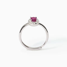 Carica l&#39;immagine nel visualizzatore di Gallery, Anello in argento con rubino sintetico ovale e cristalli COOL OR RÉTRO? Mabina 523340
