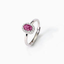 Carica l&#39;immagine nel visualizzatore di Gallery, Anello in argento con rubino sintetico ovale e cristalli COOL OR RÉTRO? Mabina 523340
