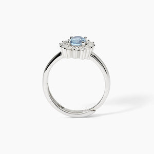 Anillo de mujer de plata con aguamarina sintética ovalada ¿COOL OR RÉTRO? Mabina 523358
