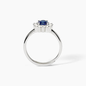 Anillo de mujer de plata con zafiro sintético ovalado ¿COOL OR RÉTRO? Mabina 523360