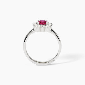 Anillo de mujer de plata con rubí sintético ovalado ¿COOL O RÉTRO? Mabina 523361