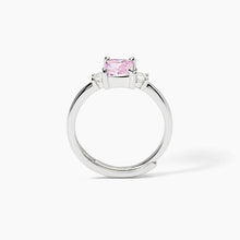 Cargar imagen en el visor de la galería, Anillo de mujer de plata con circonita sintética rosa BATTITO Mabina 523362
