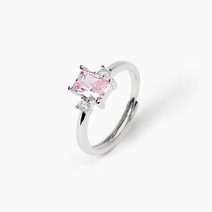 Anillo de mujer de plata con circonita sintética rosa BATTITO Mabina 523362