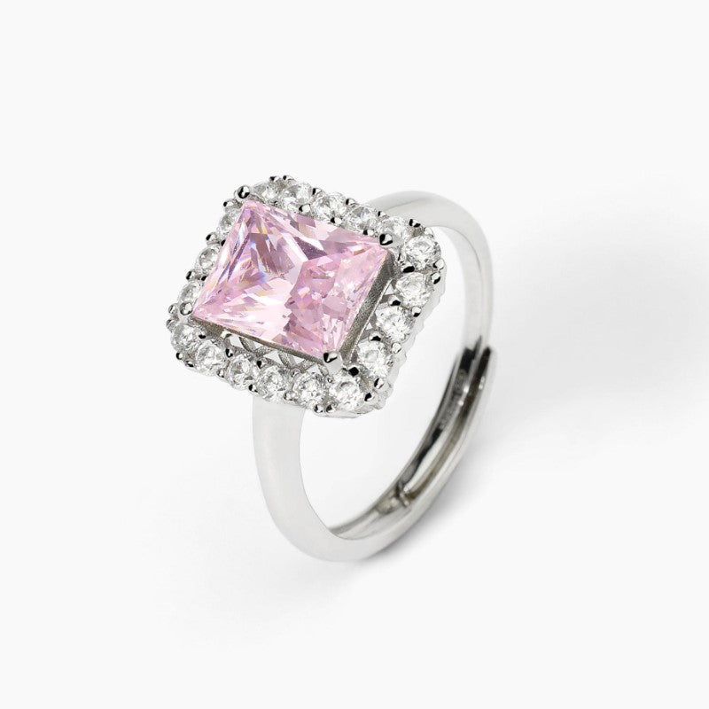 Anello da donna in argento Mabina con zircone rosa 523365
