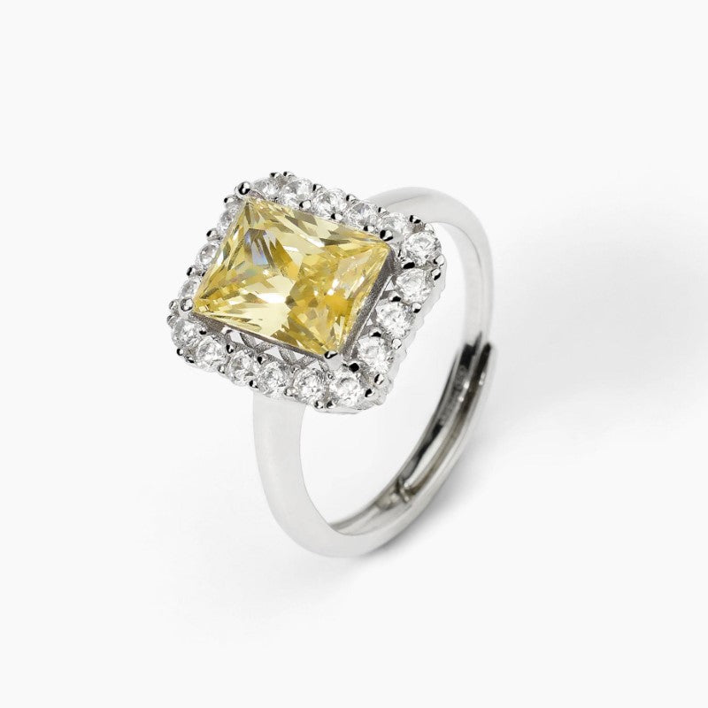 Anillo de mujer Mabina de plata con circonita Lemon 523366