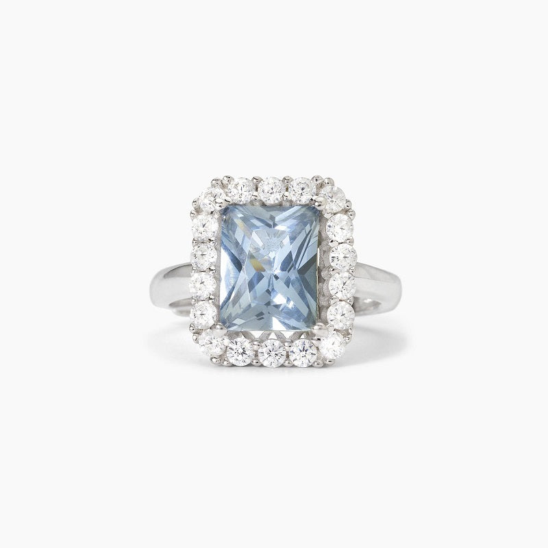 Anello da donna in argento con acquamarina sintetica DESIDERIO INFINITO Mabina 523367