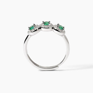 Anello da donna in argento con smeraldi sintetici MILANESIENNE Mabina 523369