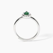 Cargar imagen en el visor de la galería, Anillo de mujer de plata con esmeralda sintética ¿COOL O RÉTRO? Mabina 523372
