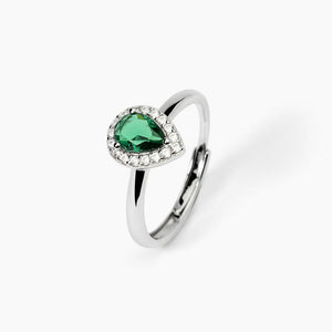 Anillo de mujer de plata con esmeralda sintética ¿COOL O RÉTRO? Mabina 523372