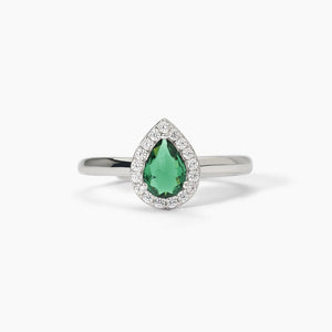 Anillo de mujer de plata con esmeralda sintética ¿COOL O RÉTRO? Mabina 523372