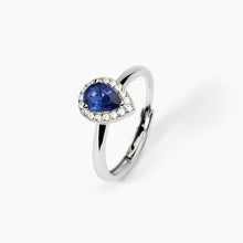 Cargar imagen en el visor de la galería, Anillo de mujer de plata con zafiro sintético ¿COOL O RÉTRO? Mabina 523374

