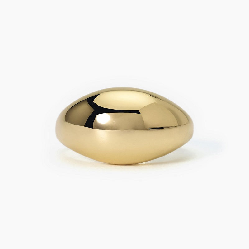 Women's chevalier ring in golden silver NICOLE Mabina 523378