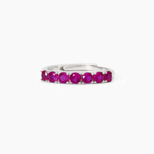 Load image into Gallery viewer, Silver women&#39;s ring with synthetic rubies SOIRÉE Mabina 523384
