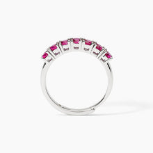 Load image into Gallery viewer, Silver women&#39;s ring with synthetic rubies SOIRÉE Mabina 523384
