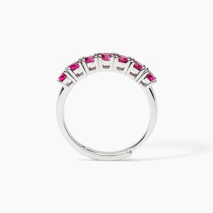 Silver women's ring with synthetic rubies SOIRÉE Mabina 523384