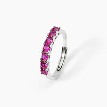 Load image into Gallery viewer, Silver women&#39;s ring with synthetic rubies SOIRÉE Mabina 523384
