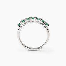 Load image into Gallery viewer, SOIRÉE Mabina 523386 silver women&#39;s ring with synthetic emeralds
