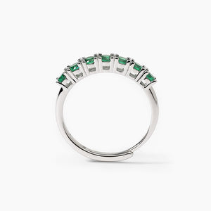 SOIRÉE Mabina 523386 silver women's ring with synthetic emeralds