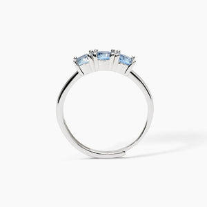 Anillo de mujer en plata rodiada con aguamarina sintética Mabina 523391