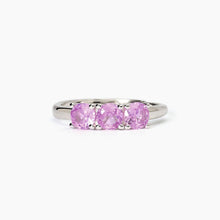 Cargar imagen en el visor de la galería, Anillo de mujer en plata rodiada con turmalina sintética TRILOGY Mabina 523393
