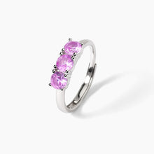 Cargar imagen en el visor de la galería, Anillo de mujer en plata rodiada con turmalina sintética TRILOGY Mabina 523393

